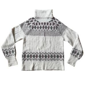Nicole Miller Artelier Fair Isle Turtleneck Sweater Size XS Warm Cozy Ski Preppy